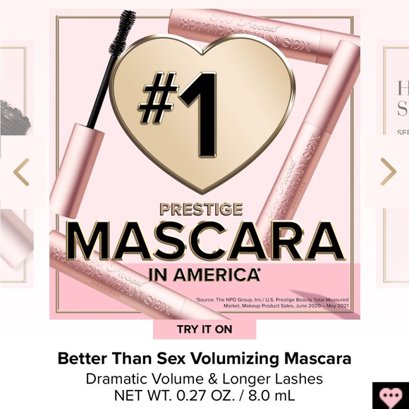 Too Faced Better Than Sex Mascara Makeup Black Lengthening Volumizing Eye Lashes - Picture 6 of 15